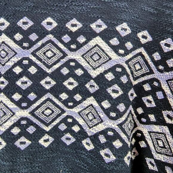 Mossimo Supply Co Aztec Print Fringed Poncho Sweater Black Size S/M - Picture 10 of 11
